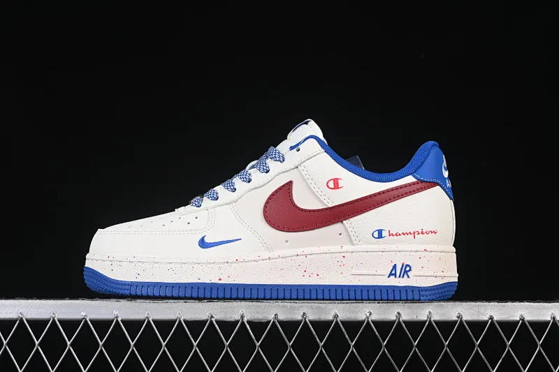 All categories Nk Air Force 1 Air Force series Nk Air Force 1 Low Air Force low top Nike Air Force 1'07 Low Champion joint beige blue red Air Force 1 low top casual sneakers QW5606-266